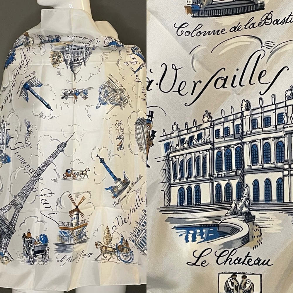 Rare Vintage Paris Souvenir Scarf Unworn Near Mint Condition 31 In